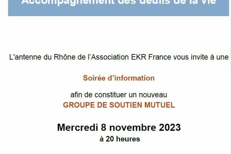 Soirée information – Groupe de soutien mutuel – EKR Rhône