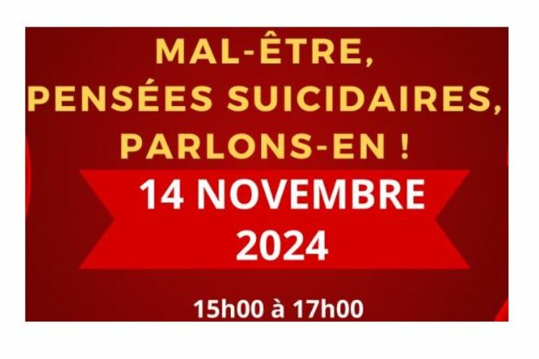 [Événement] Mal-être, pensées suicidaires, parlons-en !