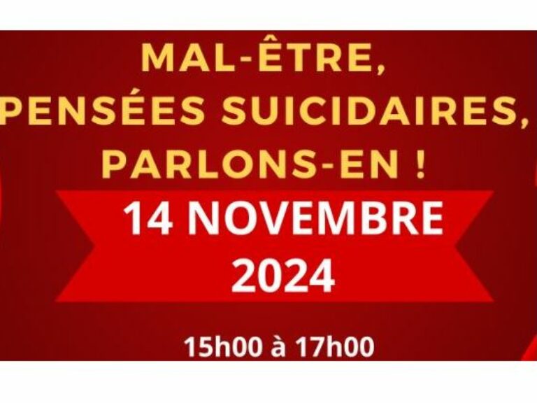 [Événement] Mal-être, pensées suicidaires, parlons-en !